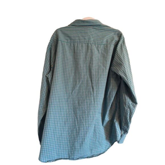 Penguin Mens Blue & Cream Gingham Button Up Long Sleeve Shirt Size XXL - Picture 5 of 12